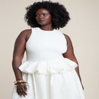 Trim Detail Peplum Midi Dress image number null