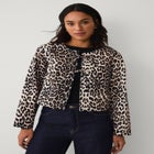 Structured Denim Tie Front Jacket image number null