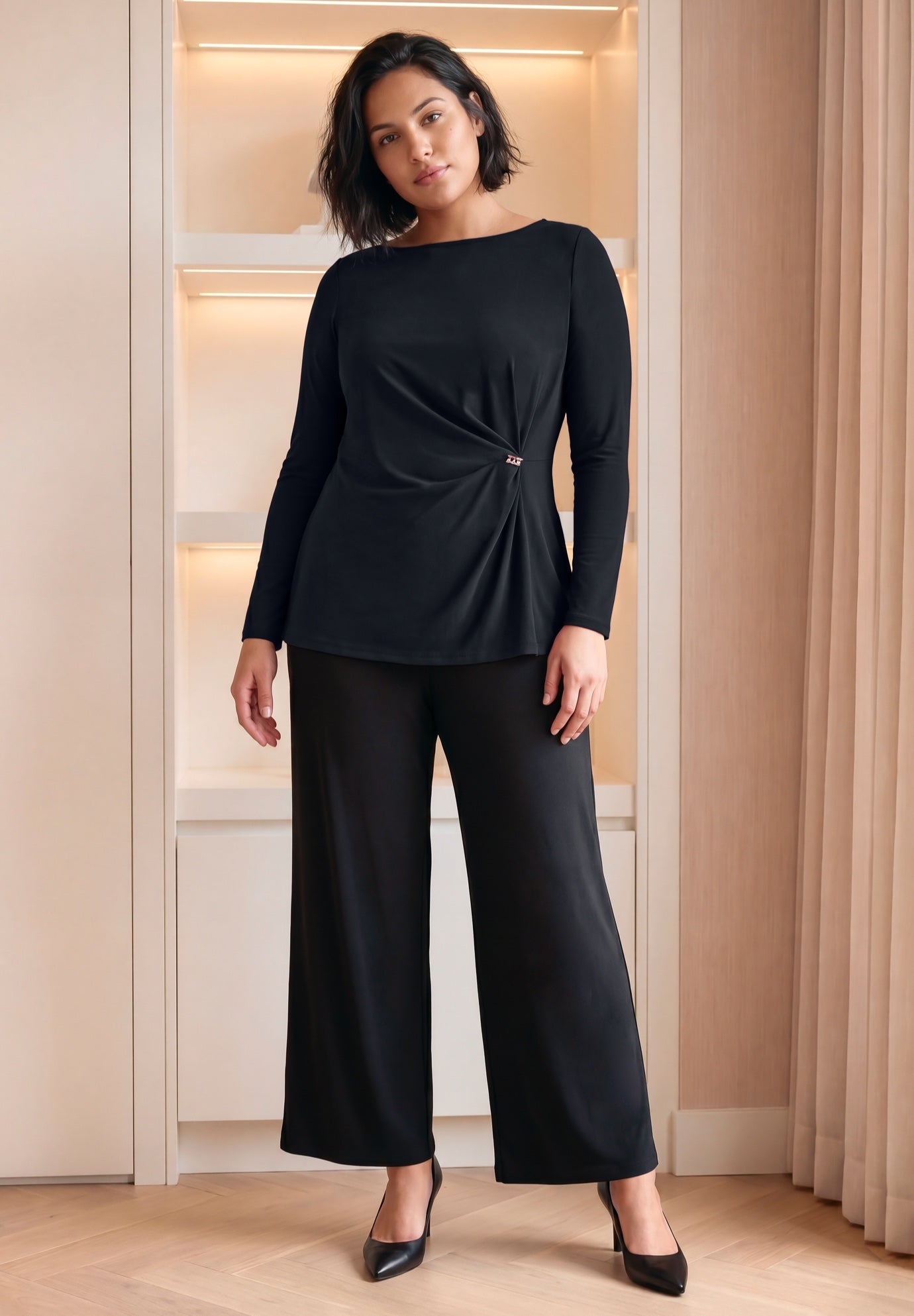 Audrey Draped Buckle Top image number 0
