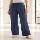 Plus Size Side-Pocket Wide-Leg Pull-On Pant image number null
