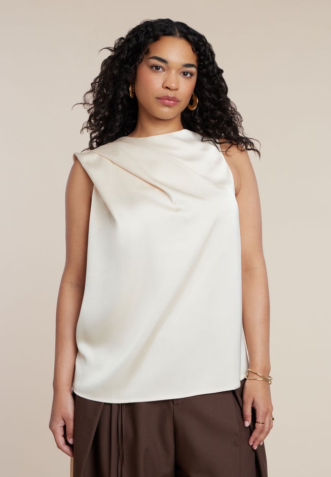 Sleeveless Scarf Detail Top image number 1