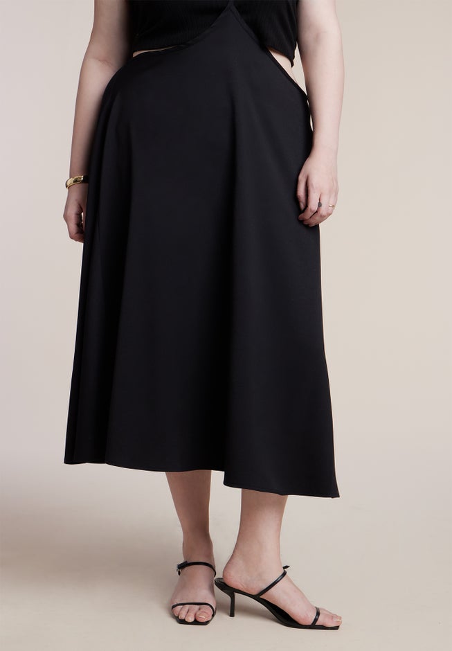 Bead-Detail Strap Midi Skirt image number 3