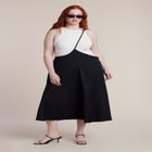 Bead-Detail Strap Midi Skirt image number null