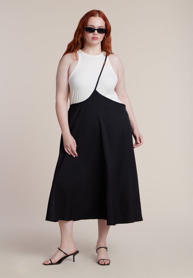 Bead-Detail Strap Midi Skirt image number 5