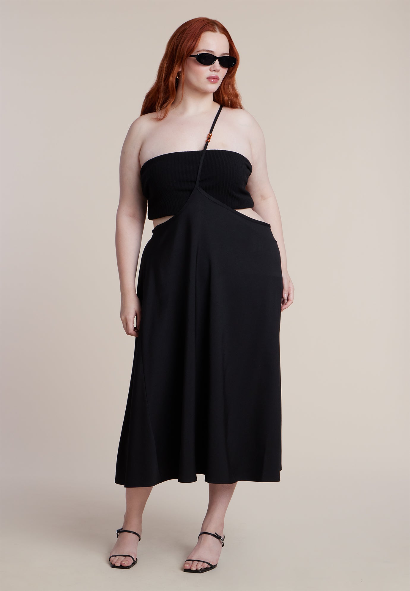 Bead-Detail Strap Midi Skirt image number 0