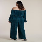 Off The Shoulder Plisse Jumpsuit image number 1