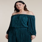 Off The Shoulder Plisse Jumpsuit image number 2