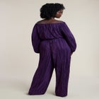Off The Shoulder Plisse Jumpsuit image number 1