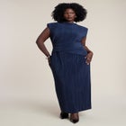 Draped Bodice Plisse Maxi Dress image number 1