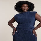 Draped Bodice Plisse Maxi Dress image number 3