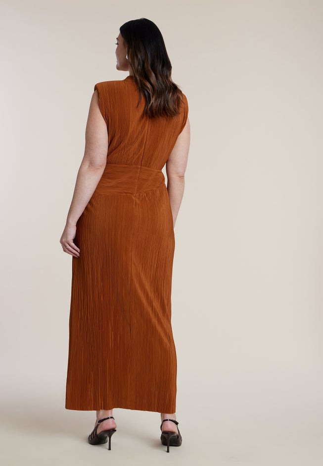 Draped Bodice Plisse Maxi Dress image number 1