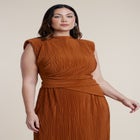 Draped Bodice Plisse Maxi Dress image number 2