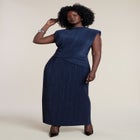 Draped Bodice Plisse Maxi Dress image number 0