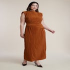 Draped Bodice Plisse Maxi Dress image number 0