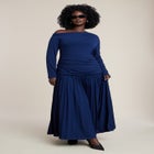 Long Sleeve Drop Waist Maxi Dress image number 3