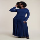 Long Sleeve Drop Waist Maxi Dress image number 4