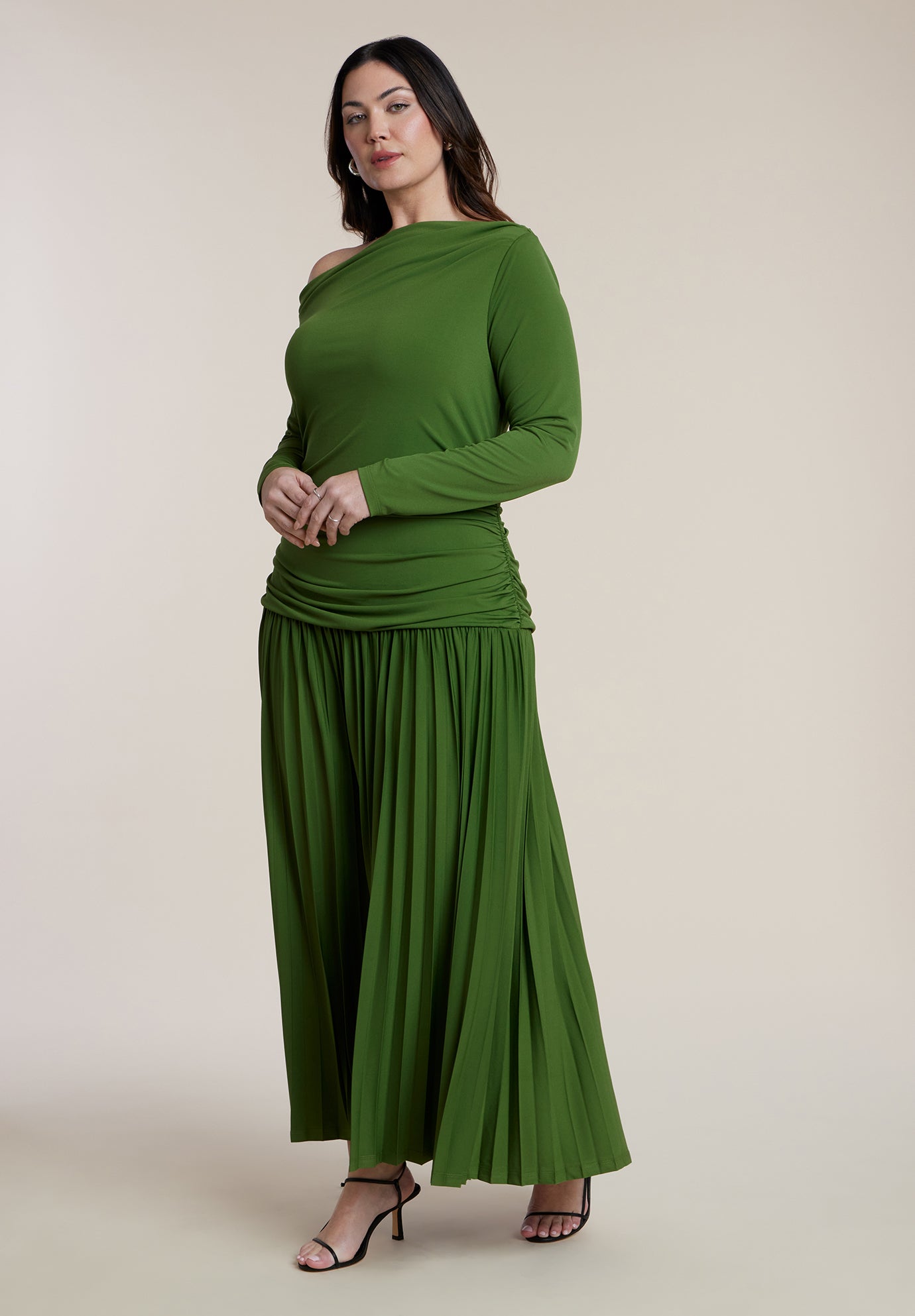 Long Sleeve Drop Waist Maxi Dress image number 0