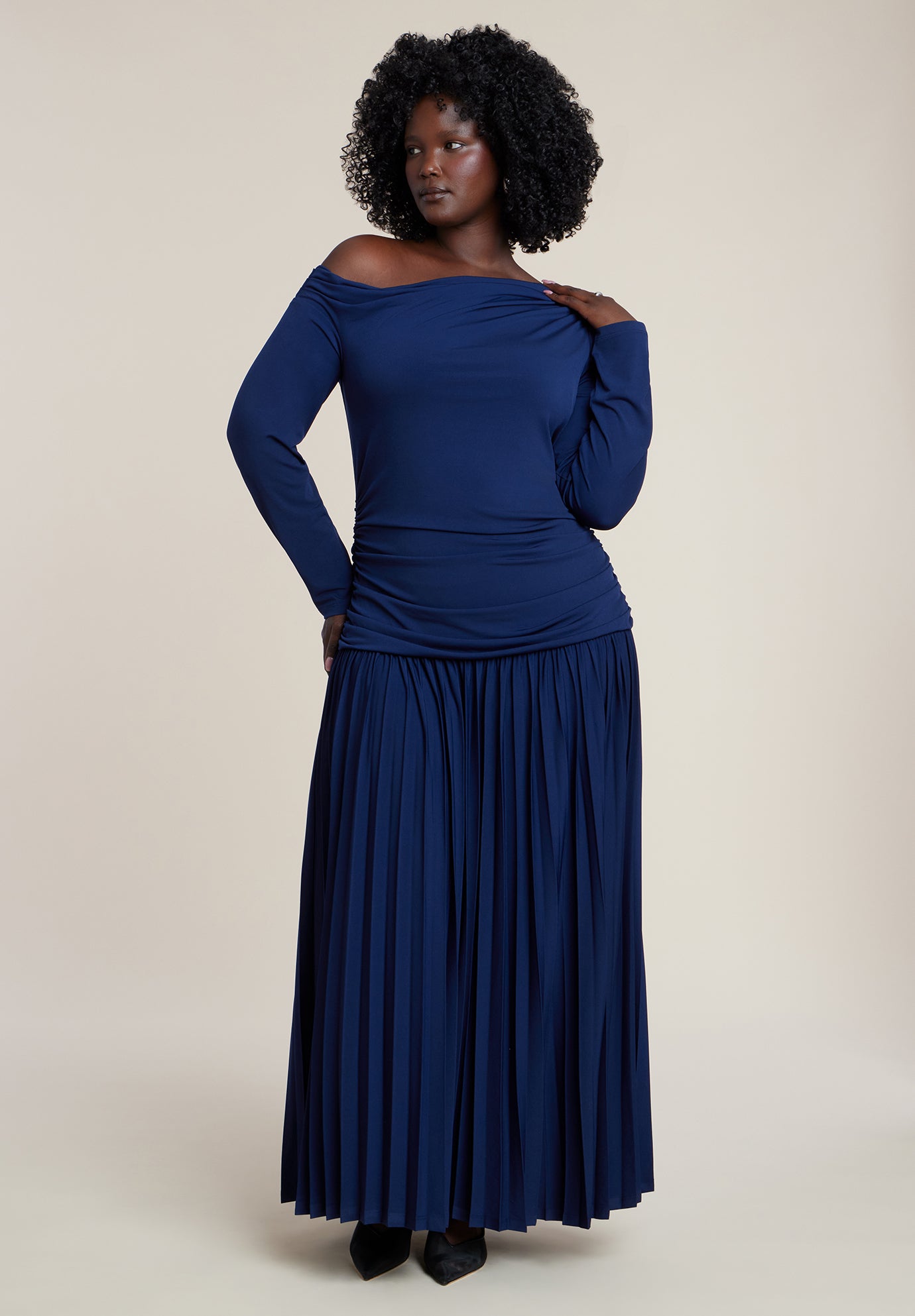 Long Sleeve Drop Waist Maxi Dress image number 0