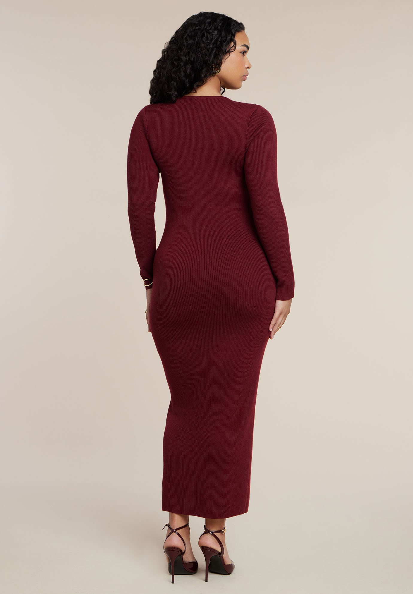 Sweater Button Detail Sweater Maxi Dress image number 1