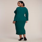 Lettuce Hem Ribbed Sweater Maxi Dress image number 1