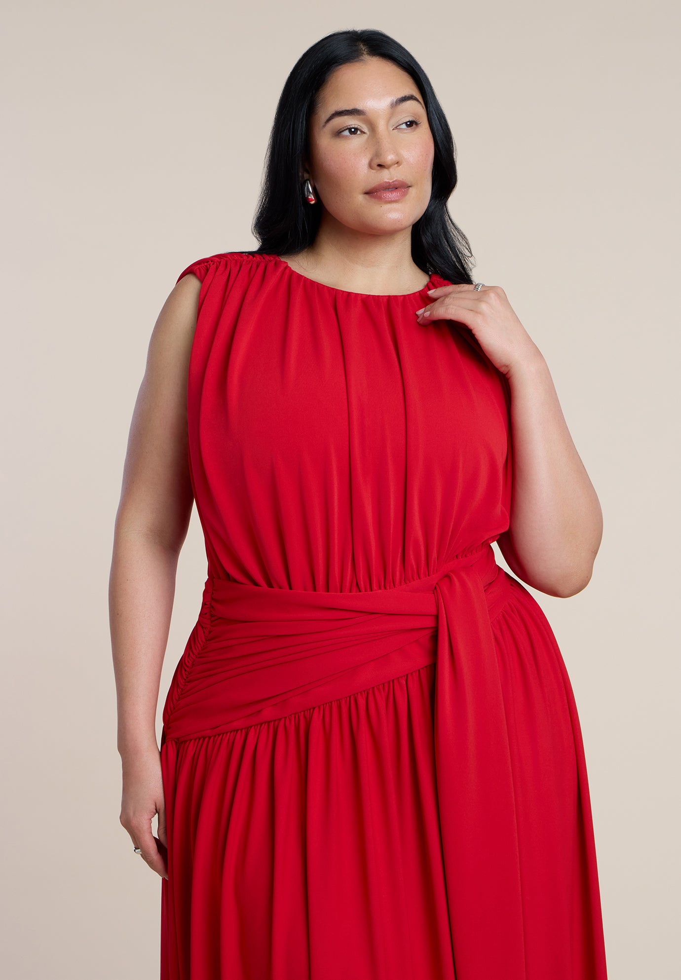 Tie Detail Drop Waist Maxi Dress image number 2