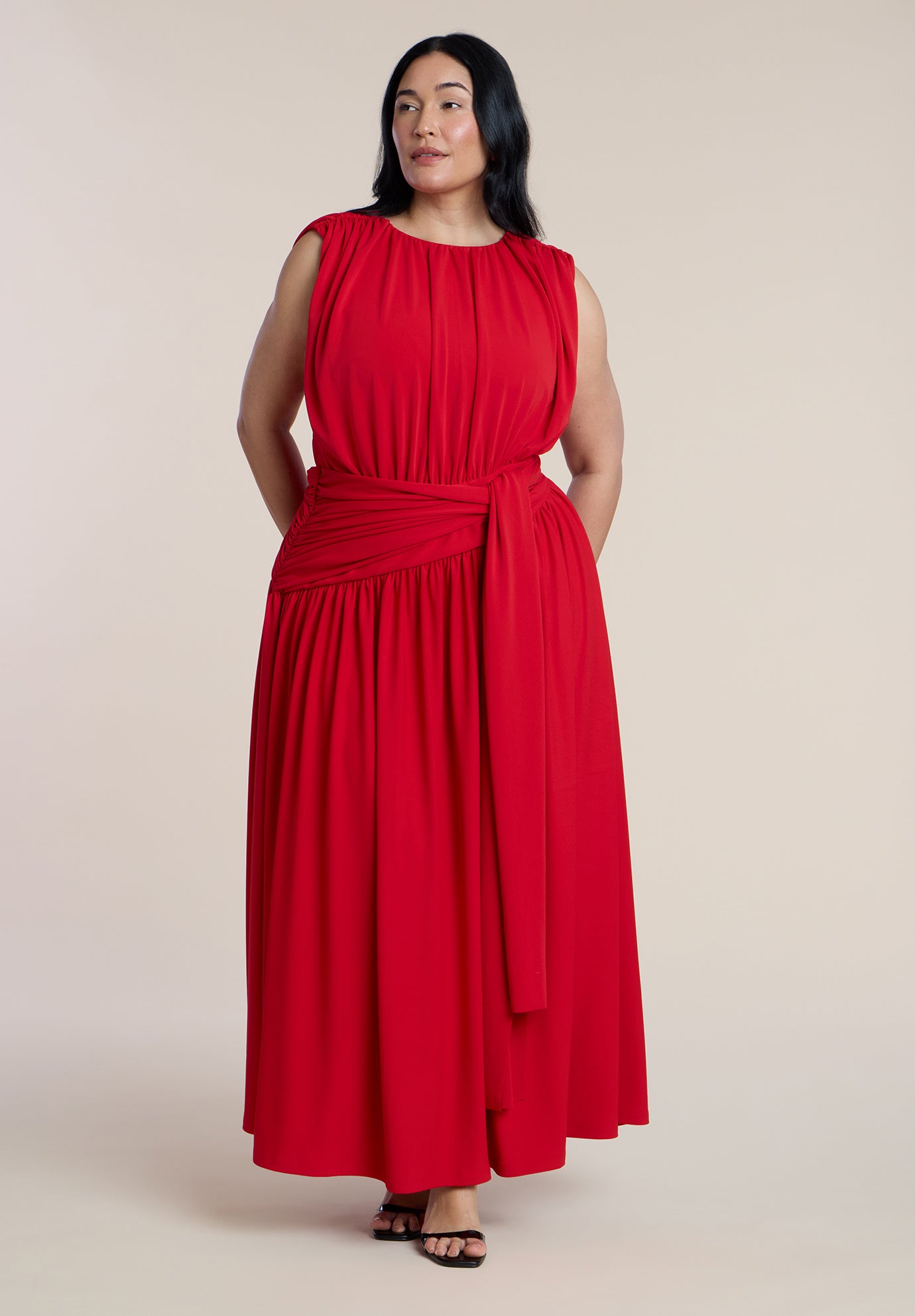 Tie Detail Drop Waist Maxi Dress image number 0
