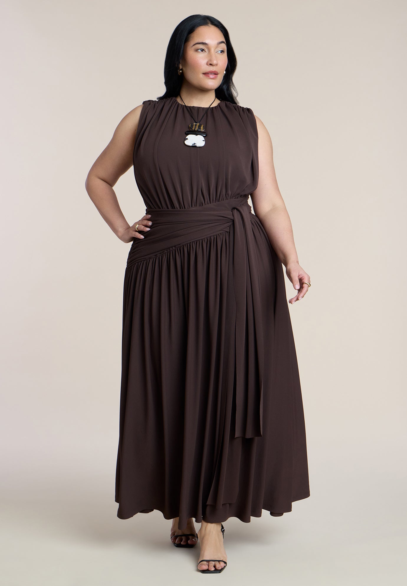 Tie Detail Drop Waist Maxi Dress image number 0