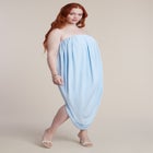 Strapless Draped Midi Dress image number 1