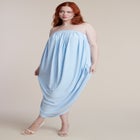 Strapless Draped Midi Dress image number 0