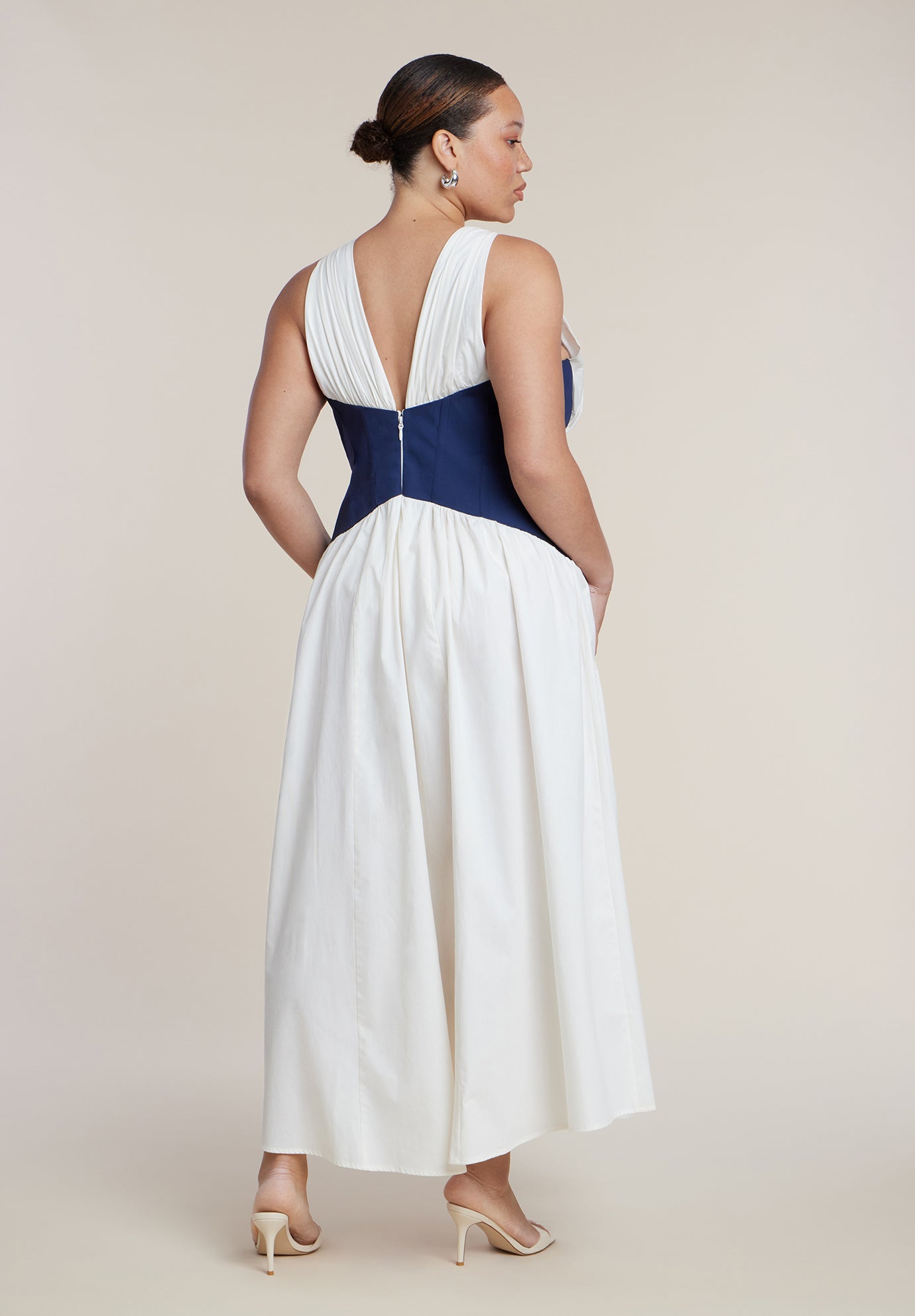 Corset Detail Poplin Maxi Dress image number 1