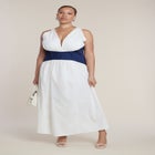 Corset Detail Poplin Maxi Dress image number 0
