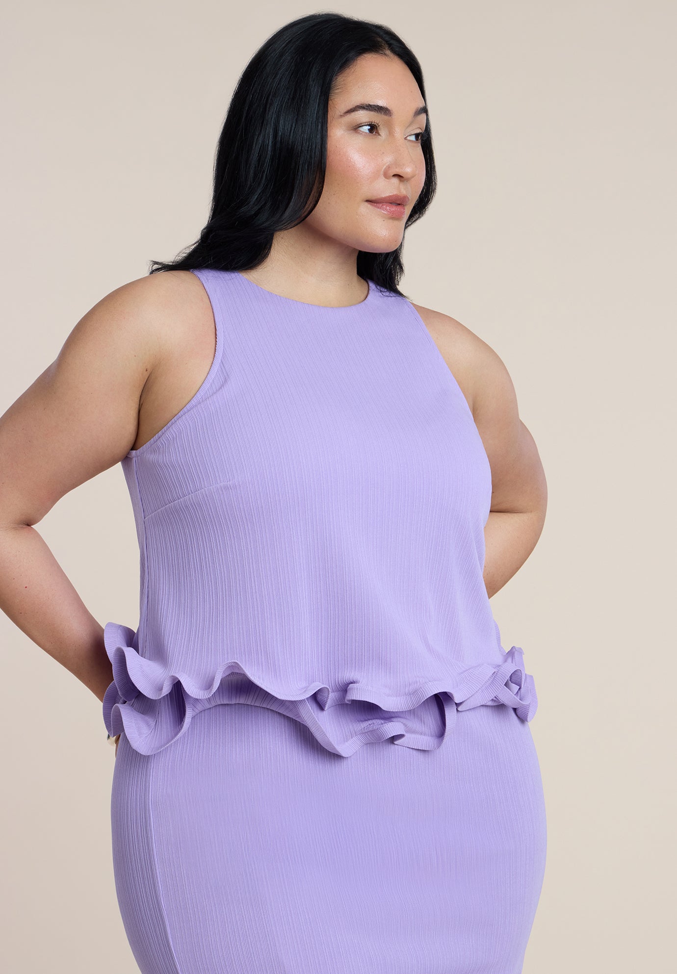Ruffle Detail Column Maxi Dress image number 2