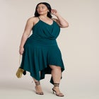 Asym Hem Draped Jersey Midi Dress image number 1