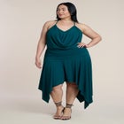 Asym Hem Draped Jersey Midi Dress image number 3