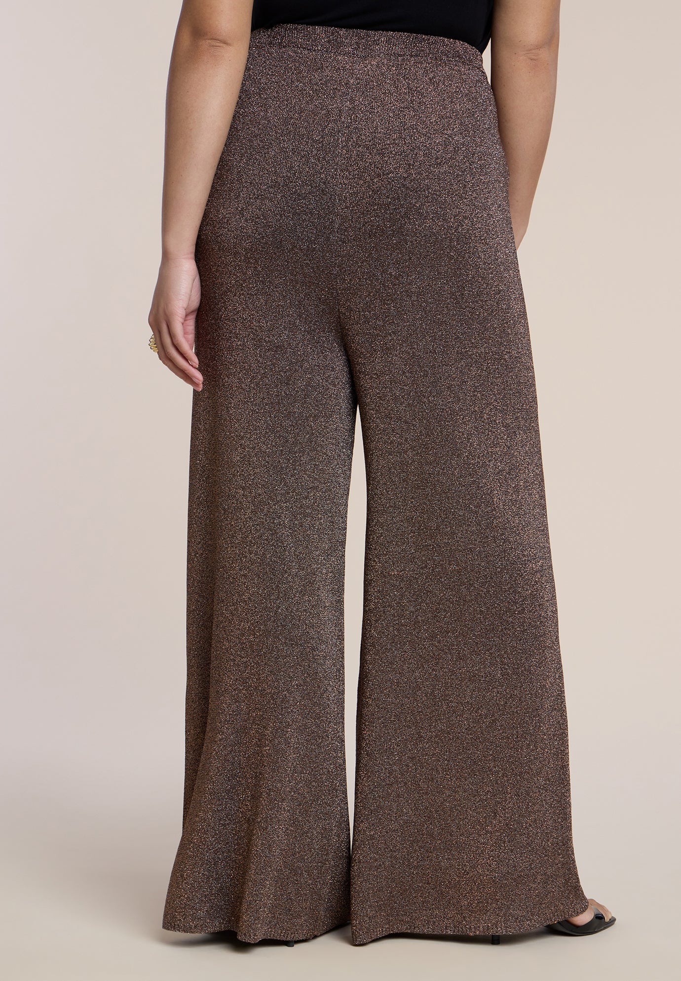 Shimmer Knit Wide-Leg Sweater Pant image number 3