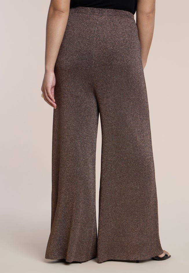 Shimmer Knit Wide-Leg Sweater Pant image number 3