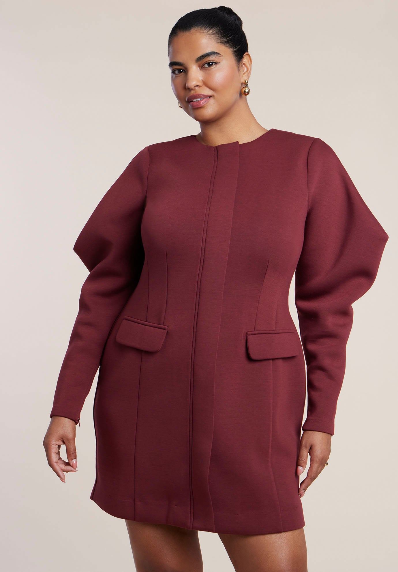 Exaggerated Sleeve Jacket Mini Dress image number 2