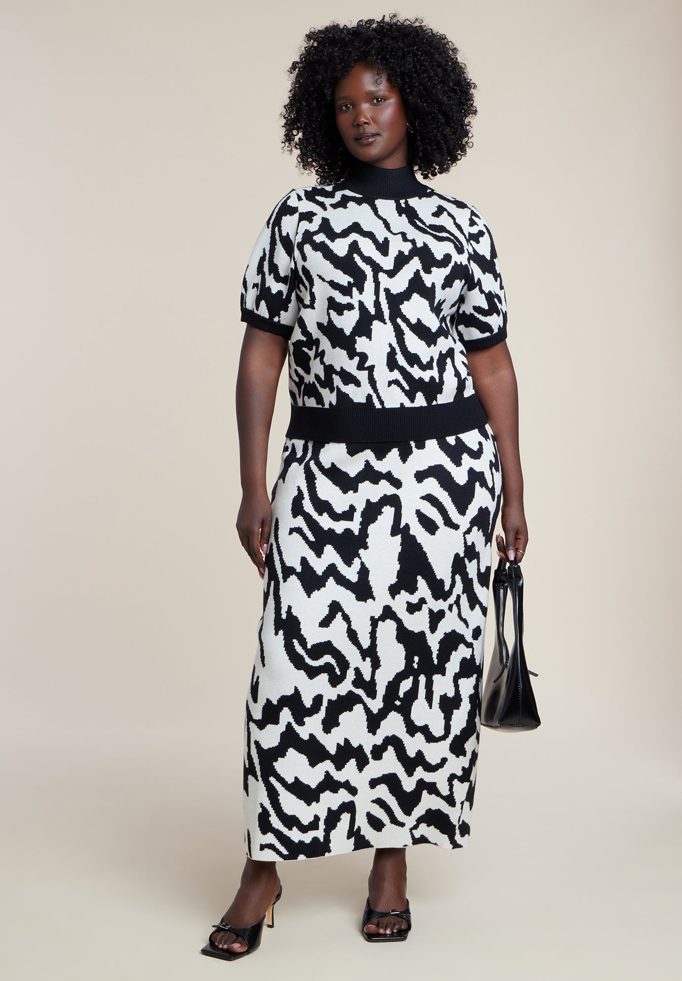 Intarsia Sweater Maxi Skirt image number 0