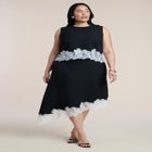 Asym Lace-Trimmed Midi Skirt image number 0
