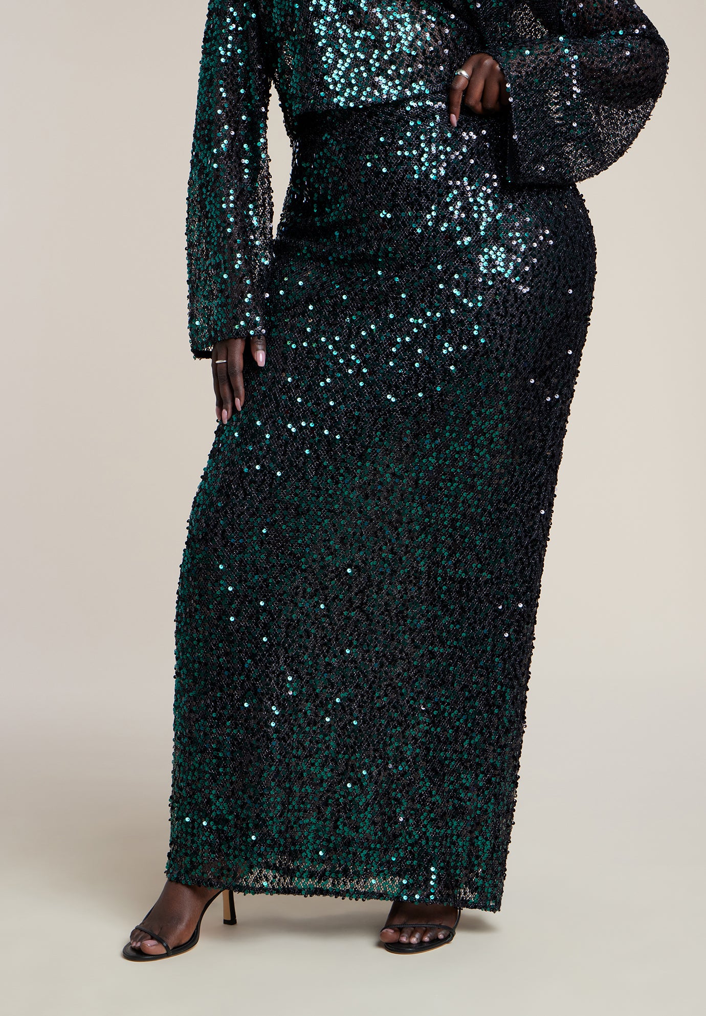 Sequin Column Maxi Skirt image number 2