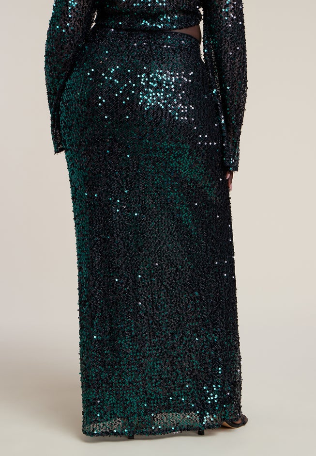 Sequin Column Maxi Skirt image number 3