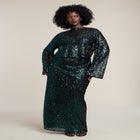 Boat Neck Sequin Crop Top image number 3