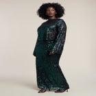 Boat Neck Sequin Crop Top image number 4