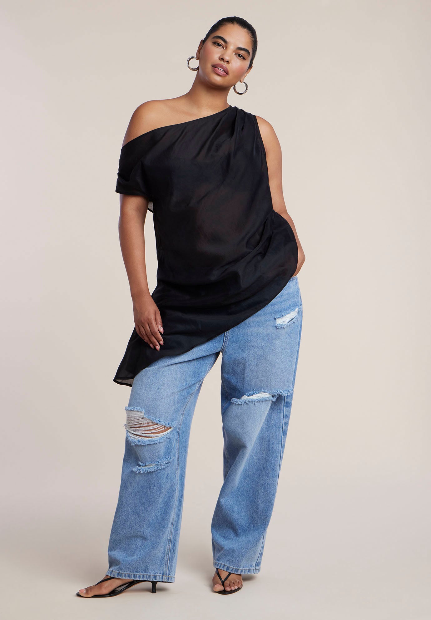Off The Shoulder Sheer Top image number 3