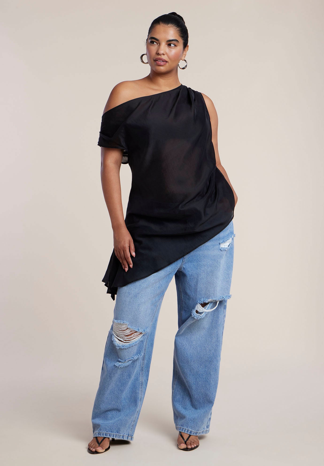 Off The Shoulder Sheer Top image number 4
