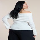Off The Shoulder Ribbed Sweater image number null