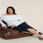 Off The Shoulder Ribbed Sweater image number null