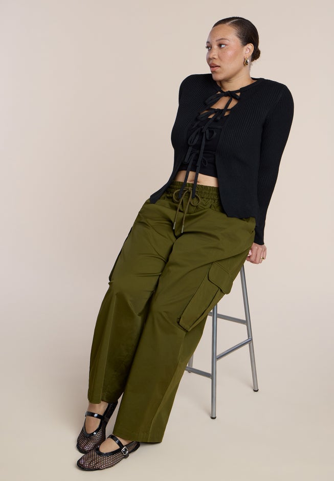 Tie Front Cardigan image number 3