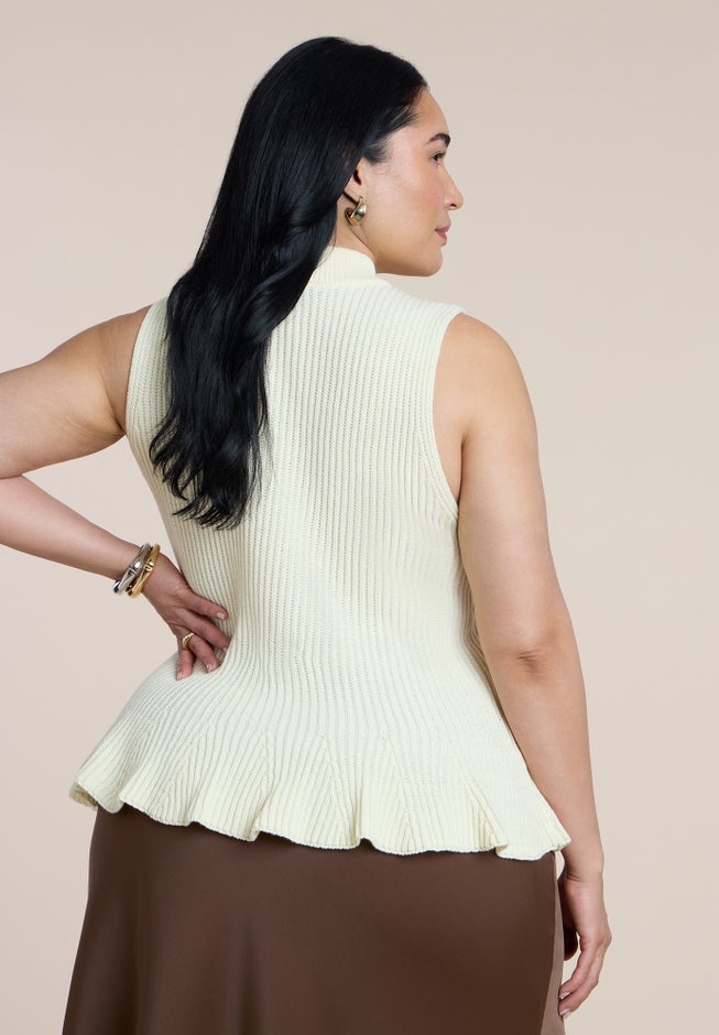 Mockneck Peplum Sweater image number 1