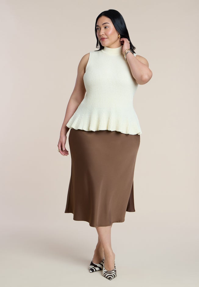 Mockneck Peplum Sweater image number 2
